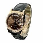 Rolex Day-Date Black Leather Replica - 图片 2