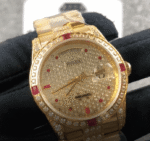 Rolex Datejust 116625 Yellow Gold Diamond Dial Iced Out Replica - 图片 2