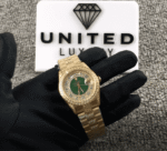 Rolex Datejust Yellow Gold Green Dial Iced out 118348 Replica - 图片 3