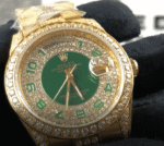 Rolex Datejust Yellow Gold Green Dial Iced out 118348 Replica - 图片 2