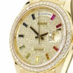 Rolex Day-Date Yellow Gold With Pave Diamond Dial Sapphire 128348RBR-0030 Replica - 图片 4