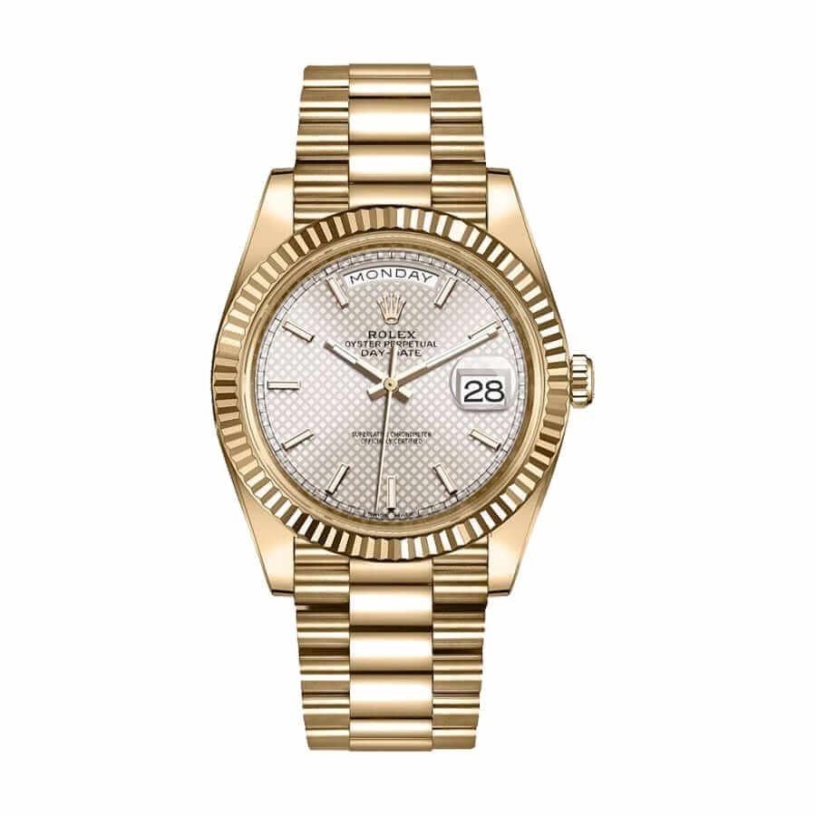 rolex-day-date-228238-n-yellow-gold-silver-diagonal-dial-replica.jpg Rolex Diogonal Silver Replica - 图片 1