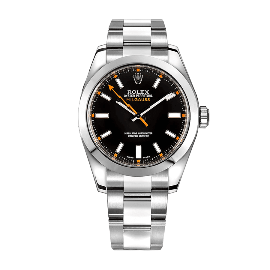 rolex-milgauss-black-dial-green-crystal-m116400gv-0001-replica.png Rolex Milgauss Black 116400 Replica - 图片 1